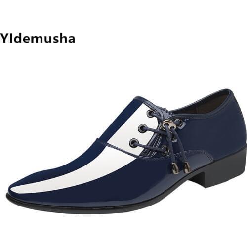 New 2019 Business Dress Men Formal Soft Shoes Wedding Pointed Toe Fashion PU Leather Shoes Men Flats Casual Office Shoes For Men