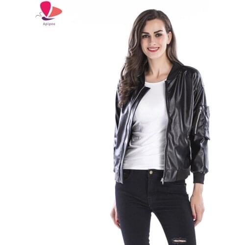 2021 Fashion New Womens Leather Jacket Pimkie Cleaning Single PU Leather Jacket Motorcycle Temale Women Slim coat 2XL