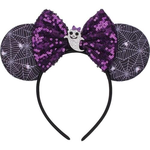 Disney Headband Girls Ears Hairband New Summer Kids Women Sequin Bow Headdress Minnie Headbands DIY Ears Hair-Accessories