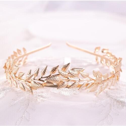 Size ChartGold Leaf Headband Bridal Crown Wedding Hair Accessories