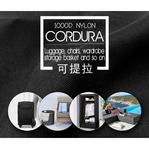 Size1*1.5m Super Thick Cordura 1000D Black Nylon Fabric Short-Time Waterproof Cloth Anti Tear Cloth Abrasion-Resistant Fabric