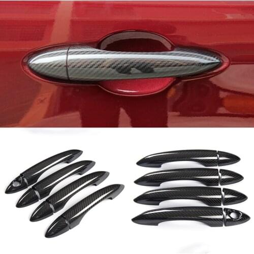 Real Carbon Fiber Car Exterior Door Handle Grab Cover Trim Sticker Styling For Alfa Romeo Giulia 952 Stelvio 949 2016-2020