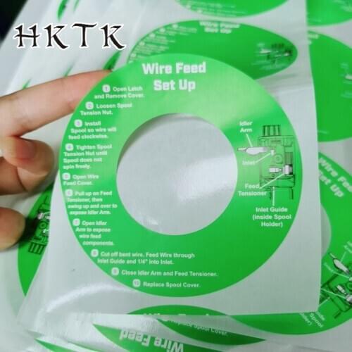 Customized logo sticker sub-surface coated paper self-adhesive concentric round label green waterproof equipment trademark