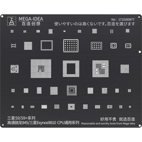 Qianli Mega Idea BGA Reballing Stencil for Samsung S9+ S9 S8+ S8 S7 S6+ S6 Series Motherboard CPU Repair Tin Reballing Stencil