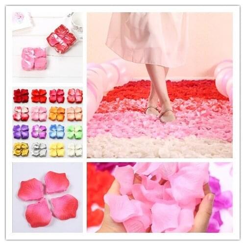 Wedding Events Decoration 500pcs Silk Rose Petals Table Artificial Flowers Engagement Celebrations Party Supplies