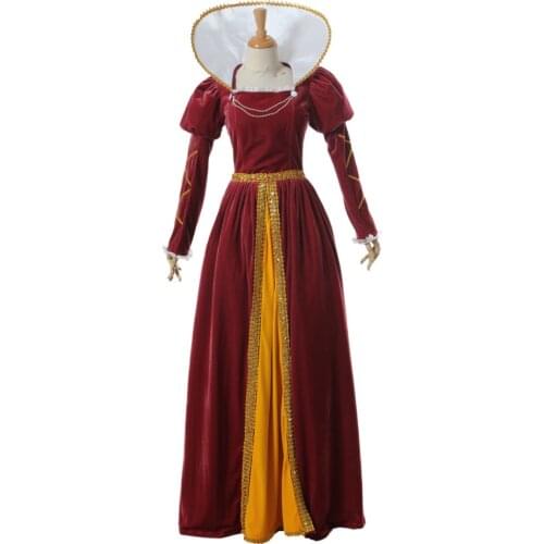 Fan Collar Victoria Ball Gown Medieval Dress Renaissance Queen Costume Vintage Gothic Dress For Halloween Carnival Party