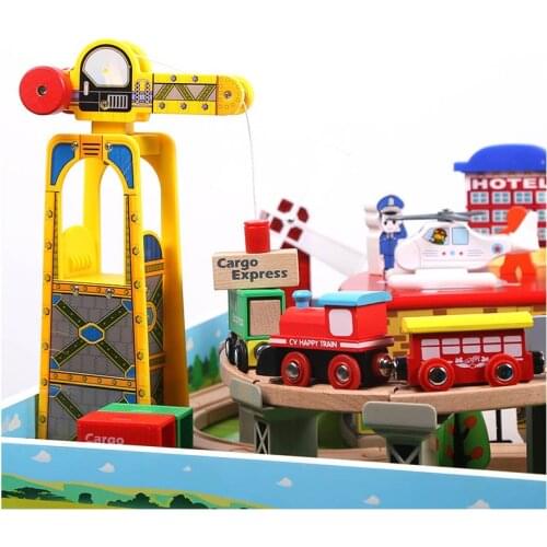 Railway Accessories Wooden Train Track Magnetic Wooden Crane DIY Toys Universal Accessories Competible For All Track
