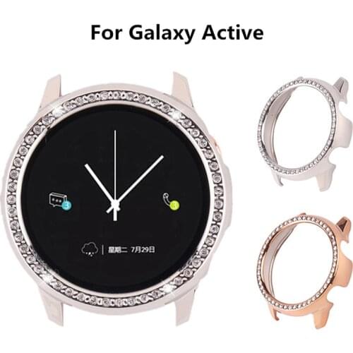 Quarts for womens Watches Case for Samsung Galaxy Watch Active 1 Diamond Protective Case TPU Watches Protector Watch Accessory