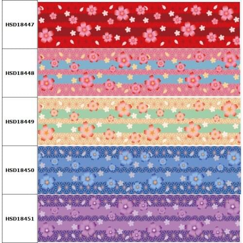 10yard Hot Sell Flower Cartoon Printed Grosgrain Ribbon Accessory Hairbow Headwear Decoration DIY Wholesale OEM 38MM 75MM