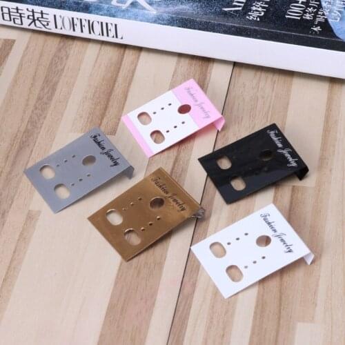 100Pcs Earring Plastic Display Cards Ear Stud Hang Holder Tag Jewelry Display