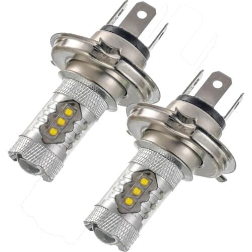 2 pièces basse consommation haute puissance COB LED ampoule phare/feu de brouillard longue durée H4 80W lumière blanche