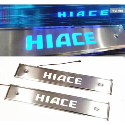 2005-2018 Apply to hiace bus Sliding door LED streamer Stainless steel sill 2pc for hiace