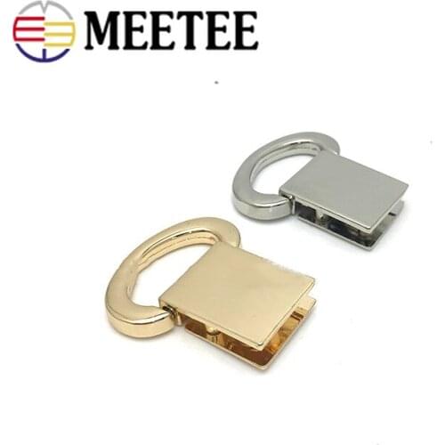 4/10pcs Meetee Metal D Ring Bag Strap Buckle Handbag Side Clip Buckles DIY Luggage Hardware Parts Accessories