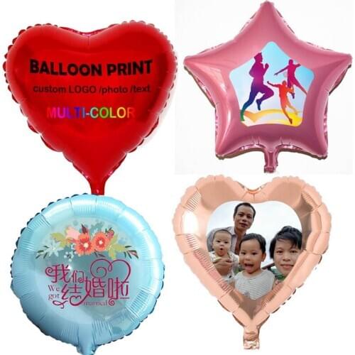 50pcs colorful photo printing 18" aluminum foil balloons birthday/ wedding decoration/ christmas supplies /holiday toys