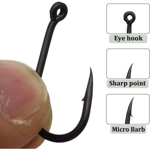 50PCS PTFE Coated Carp Fishing Hooks Matte Black Kn Sharp Barbed Carp Hooks For Carp Fishing Accessories Chod Rig Hooks