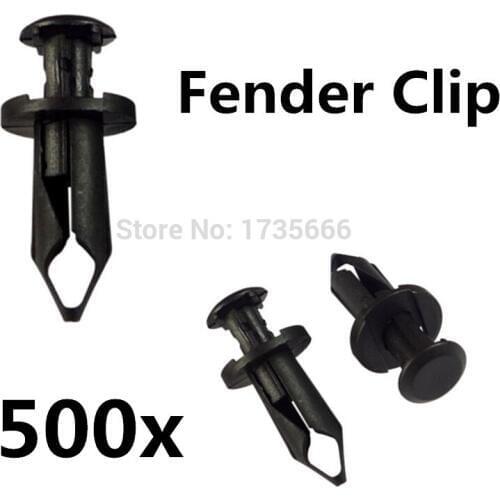 500PCS Black ATV Fender Retainer Clips Fasteners for Honda Suzuki Kawasaki Polaris Bumper 90653-HC4-900 /7661855 /21075686