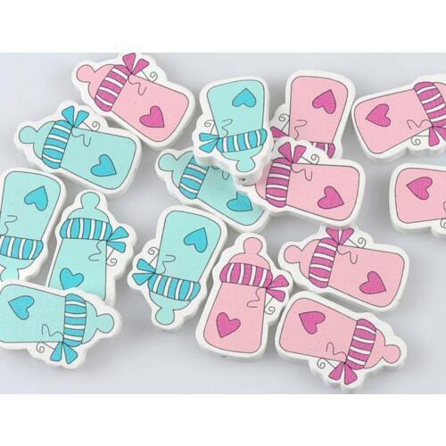 2018 New Natural Wooden beads Baby feeding-bottle Spacer Beads For Jewelry Making 23x19mm 20Pcs Mixed Color DIY MT2014X