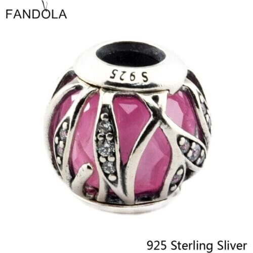 CKK Natures Radiance Pink Charms 925 Sterling Silver Beads Original Jewelry Fits For Bracelets & Bangle