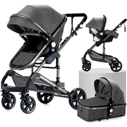 Baby Stroller 3 in 1 Baby Newborn Stroller luxury Portable High Landscape 4 Wheel Stroller Baby Trolley Kinderwagen Poussette