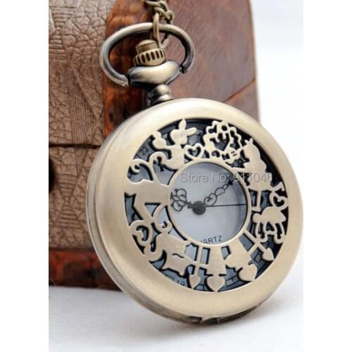 Hot Sell 50pcs/lot Vintage Bronze Pocket Watch Ant Rabbit Antique Pocket Watches Sweater Chain Gift Watches Wholesale