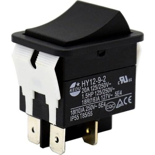 KEDU HY12-9-2 ON OFF Rocker Switch Pushbutton Switches for Welding Machine 4Pin 20A 125/250V, 2-Pack