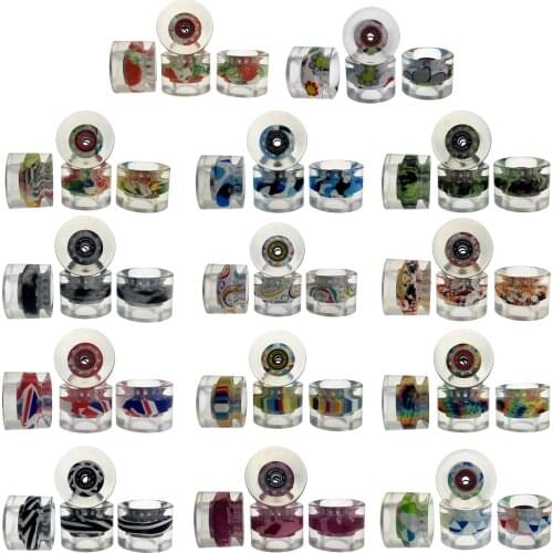 4x 80A Hardness Skateboard Wheels Replacement 60X45mm Longboard Roller Parts