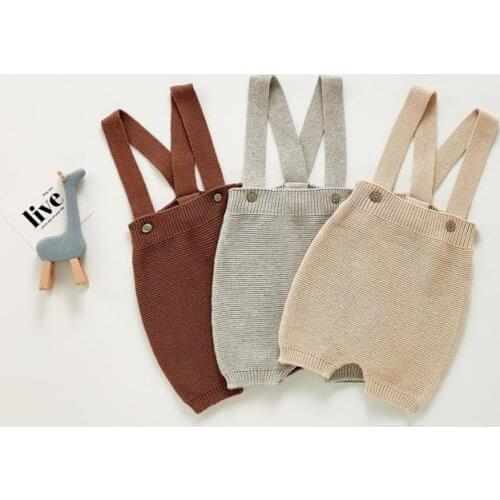 Ins Autumn Knitted Baby Clothes For Girls Winter Princess Newborn Boys Romper Sleeveless Climbing Jumpsuits 0-24m Grey Clothing