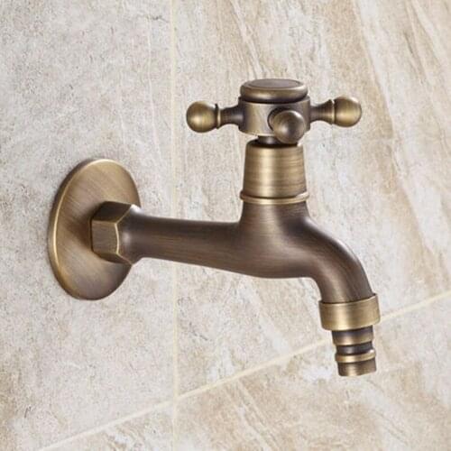 Creative Copper Vintage Washing Machine Faucet Single Cold Mop Faucet Retro Basin Faucet Widespread Bathroom Faucet Sink Faucet