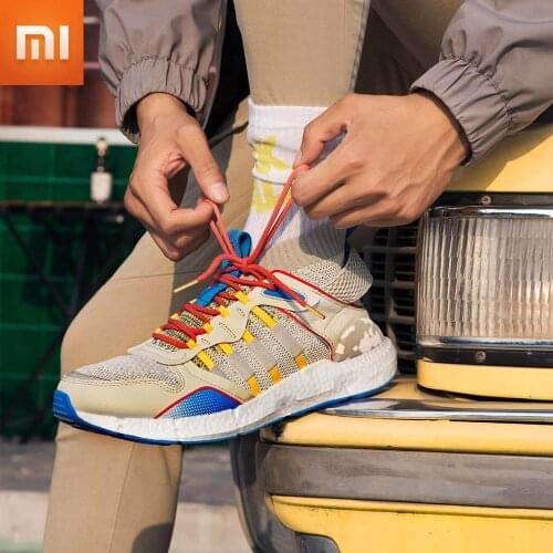Xiaomi FREETIE Trend sneakers Outdoor Running shoes Men Cloud Elite Popcorn Fish bone support Leather stitching upper breathable