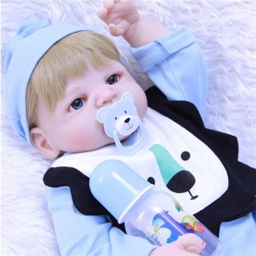 Boy doll reborn full silicone reborn baby dolls for child gift bathe doll toys 22"55cm bebe girl reborn bonecas