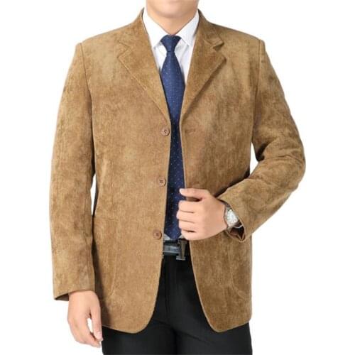 Middle-aged jacket men corduroy blazer business casual masculino casaco jaqueta masculina coats mens suit spring autumn B270
