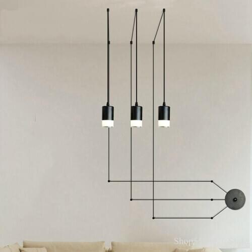 MDesign Line LED Pendant Lights Classic Hanging Lamp LOFT Home Decor Suspension Luminaria for Living Dining Room Fixture