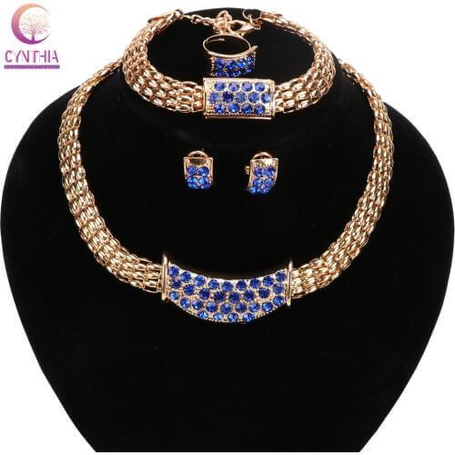 Statement necklace with earrings Exclusive sales Women necklace Trendy Jewelry sets for party wedding 2017
