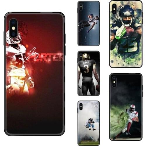 American Football For Samsung Galaxy Note 4 8 9 10 20 Plus Pro Ultra J6 J7 J8 M30s M80s 2017 2018 Black Soft TPU Case