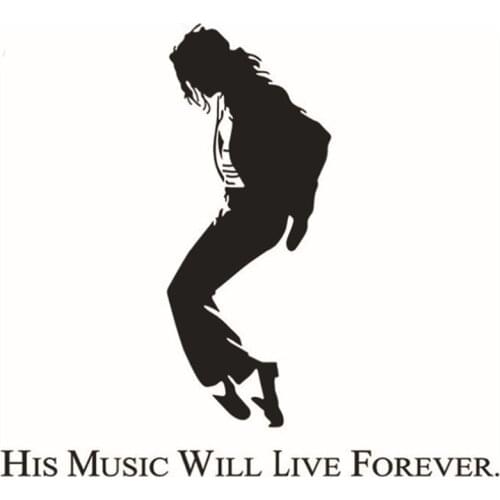 Michael Jackson portrait wall decals music & dance moves 3d vinyl mural stickers home decoration black poster wallpaper 70*50cm