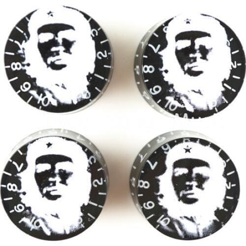 Niko 1 Set of 4pcs Clear Black Che Guevara Electric Guitar Knobs For LP SG Style Electric Guitar Free Shipping Wholesales