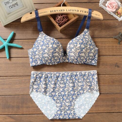 Mozhini New seamless bra set sexy bra & brief set big size brassiere sexy women bra underwear super push up bra set briefs