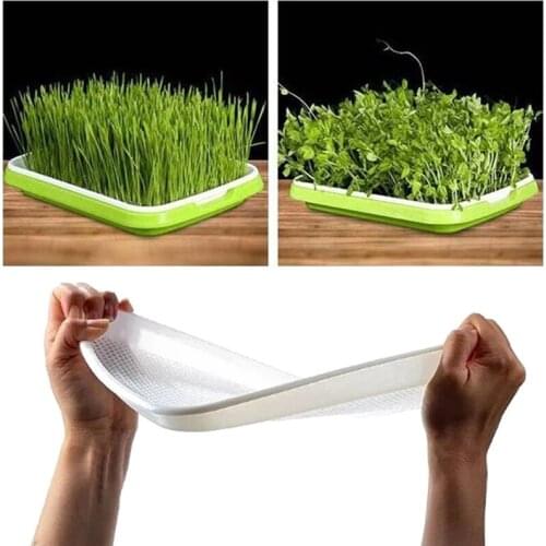 Planting Sprout Seedling Tray Seed Sprouter Tray Double-layer Soilless Culture Beans Hydroponic Nursery Tray Garden Supplies