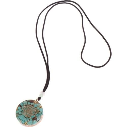 Orgonite Energy Pendant Sacred Sri Yantra Orgonite Chakra Necklace Handcraft Pendants for Jewelry Couple Gift