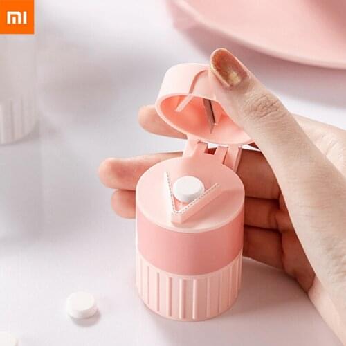 Xiaomi Portable Pill Cutter Multifunctional Pill Box Plastic Container For Tablets Cutter Pill Dispenser Pill Cases high quality