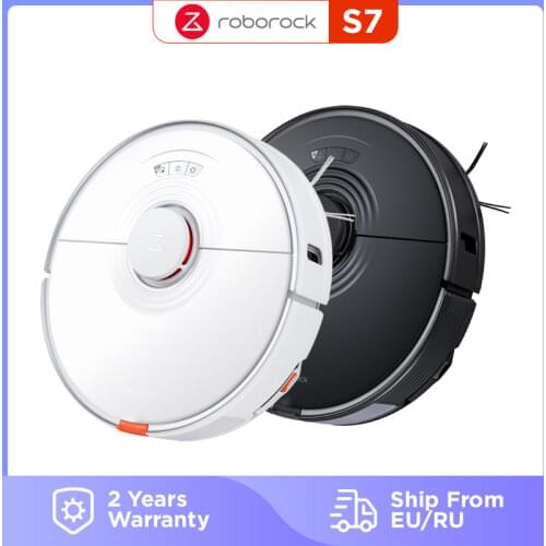 Roborock S7 Black Robotic Vacuum Cleaner,Sonic Mop Scrubbing,Dry Stains Removal,App Control,Ideal for Pets Household Cleaner