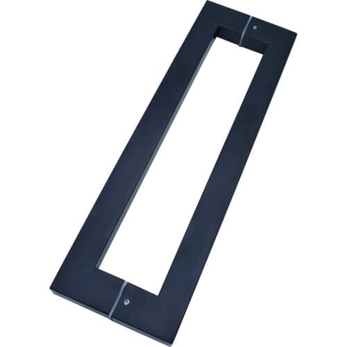 Frosted Matte Black,Noble Stainless Steel Square Tube Handle, Bathroom Wooden /Glass Doors Handle, 600MM