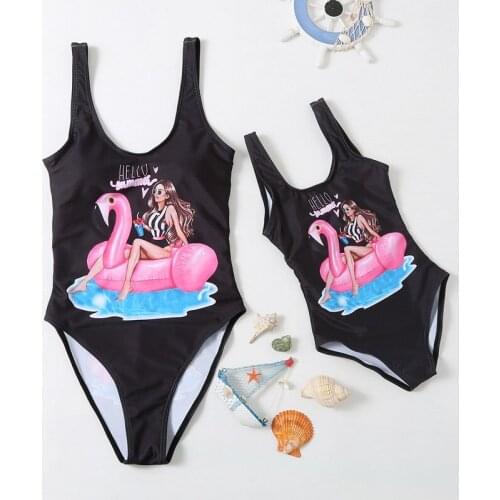 Family Matching Mother Daughter Swimwear Mom Baby Girls Ruffle Bikini Cute One Piece Bathing Suit Swimsuit Monokini