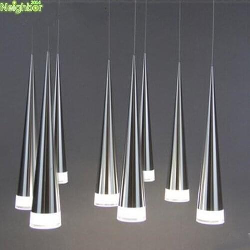 Modern Led Conical Pendant Light Aluminum Metal Lamp Home Lighting Dining Living Room Cafe Hanging Droplight Fixture