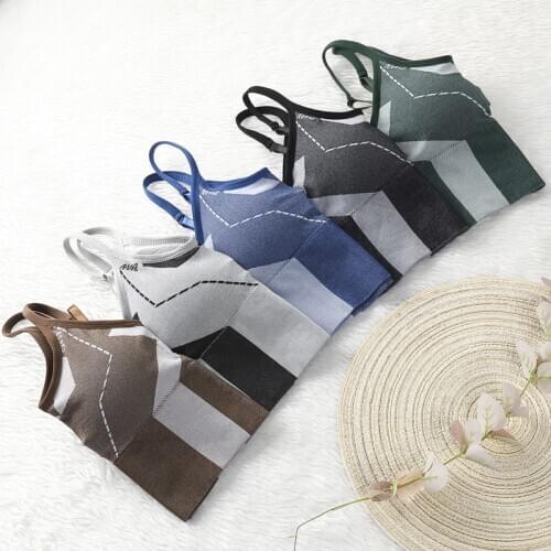 Push Up Sports Bra For Women Solid Striped Yoga Top Fitness Athletic Underwear Ladies Workout Wear Casual Free Size Elastic