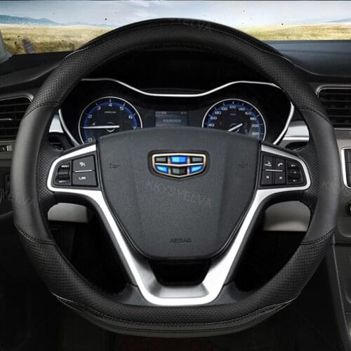 D Type Car Steering Wheel Cover Wrap For Geely Atlas 2016 - 2021 Coolray I 2020 2021 Emgrand 7 2018 - 2021 Emgrand GT 2015- 2021