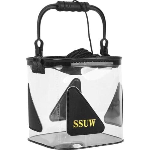 Waterproof Water Bag Fishing Foldable Transparent Bucket Portable Bucket Water Storage Bag, Fishing Equipment 2021