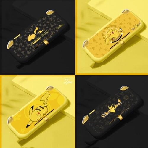Pokemon Pikachu Animation Game Console Protective Shell for Nintendo Switch Lite Anti-drop TPU Half-pack Cartoon Soft Shell Gift