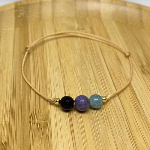 Handmade Bracelets for Women 6mm Natural Stones Decorations Gold Plated Beads Adjustable Thread Gift Jewelry 2021 Wholesale