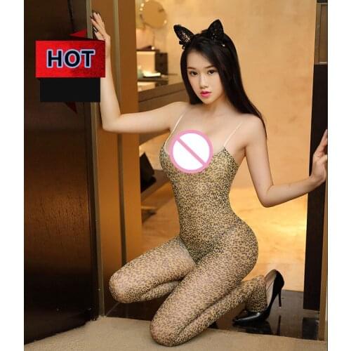 Sexy Lingerie Hot Body Suit Leopard Grain Women Porn Catsuit Elasticity Fishnet Sex Costumes Lenceria Plus Size Erotic Underwea